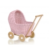 Korbpuppenwagen - rosa