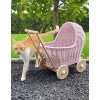 Korbpuppenwagen - rosa