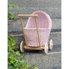 Korbpuppenwagen - rosa