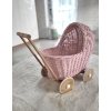 Korbpuppenwagen - rosa