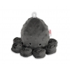 Kuscheltier Oktopus mit Rassel - anthrazit - Polka Dot Minky
