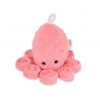 Kuscheltier Oktopus mit Rassel - Koralle - Polka Dot Minky