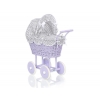 Lila Weide Retro Puppenwagen Bettwäsche Grau Kariert nr 91699-619
