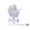 Lila Weide Retro Puppenwagen Bettwäsche Grau Kariert nr 91699-619