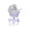 Lila Weide Retro Puppenwagen Bettwäsche Grau mit Weiß Punktmuster nr 91699-535