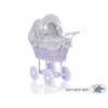 Lila Weide Retro Puppenwagen Bettwäsche Grau mit Weiß Punktmuster nr 91699-535