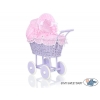 Lila Weide Vintage Puppenwagen Bettwäsche Rosa Punktmuster nr 91699-553