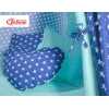 MEGA Set: Teepee Kinderspiel-Zelt+ Spielmatte+ Kissen+ Schmuckfedern GRATIS! - Dunkelblaue Sternchen