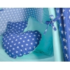 MEGA Set: Teepee Kinderspiel-Zelt+ Spielmatte+ Kissen+ Schmuckfedern GRATIS! - Dunkelblaue Sternchen