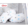 MEGA Set: Teepee Kinderspiel-Zelt+ Spielmatte+ Kissen+ Schmuckfedern GRATIS! - Sternen blau-grau/grau