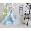 MEGA Set: Teepee Kinder Spielzelt + Spielmatte+ Kissen + Schmuckfedern GRATIS! - blau