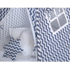 MEGA Set: Teepee Kinderspiel-Zelt+ Spielmatte+ Kissen + Schmuckfedern GRATIS! - Chevron dunkelblau
