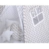 MEGA Set: Teepee Kinderspiel-Zelt+ Spielmatte+ Kissen + Schmuckfedern GRATIS! - Chevron grau