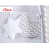 MEGA Set: Teepee Kinderspiel-Zelt+ Spielmatte+ Kissen + Schmuckfedern GRATIS! - Chevron grau