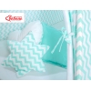 MEGA Set: Teepee Kinderspiel-Zelt+ Spielmatte+ Kissen + Schmuckfedern GRATIS! - Chevron minze