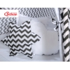 MEGA Set: Teepee Kinderspiel-Zelt+ Spielmatte+ Kissen + Schmuckfedern GRATIS! - Chevron schwarz