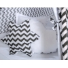 MEGA Set: Teepee Kinderspiel-Zelt+ Spielmatte+ Kissen + Schmuckfedern GRATIS! - Chevron schwarz