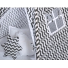 MEGA Set: Teepee Kinderspiel-Zelt+ Spielmatte+ Kissen + Schmuckfedern GRATIS! - Chevron schwarz