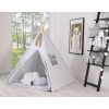 MEGA Set: Teepee Kinder Spielzelt + Spielmatte+ Kissen + Schmuckfedern GRATIS! - grau
