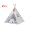MEGA Set: Teepee Kinder Spielzelt + Spielmatte+ Kissen + Schmuckfedern GRATIS! - grau
