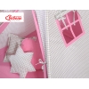 MEGA Set: Teepee Kinderspiel-Zelt+ Spielmatte+ Kissen + Schmuckfedern GRATIS! - Grau kariert-rosa
