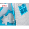MEGA Set: Teepee Kinderspiel-Zelt+ Spielmatte+ Kissen + Schmuckfedern GRATIS! - Grau kariert-türkis