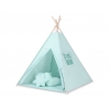 MEGA Set: Teepee Kinder Spielzelt  + Spielmatte+ Kissen + Schmuckfedern GRATIS! - minze