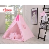 MEGA Set: Teepee Kinder Spielzelt + Spielmatte+ Kissen + Schmuckfedern GRATIS! - rosa