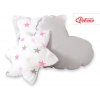 MEGA Set: Teepee Kinderspiel-Zelt+ Spielmatte+ Kissen +Schmuckfedern GRATIS! - Sternen rosa-grau/grau