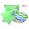 MEGA Set: Teepee Kinderspiel-Zelt+ Spielmatte+ Kissen - Chevron grün-blau