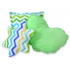MEGA Set: Teepee Kinderspiel-Zelt+ Spielmatte+ Kissen - Chevron grün-blau