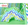 MEGA Set: Teepee Kinderspiel-Zelt+ Spielmatte+ Kissen - Chevron grün-blau