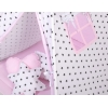 MEGA Set: Teepee Kinderspiel-Zelt+ Spielmatte+ Kissen - Schwarze Sternchen/rosa