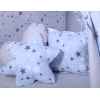 MEGA Set:Teepee Kinder Spielzelt + Kissen+ Schmuckfedern GRATIS! - blaue Sternen