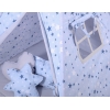 MEGA Set:Teepee Kinder Spielzelt + Kissen+ Schmuckfedern GRATIS! - blaue Sternen