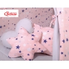 MEGA Set: Teepee Kinder Spielzelt + Spielmatte+ Kissen+ Schmuckfedern GRATIS!-rosa-blaue Sternen/grau