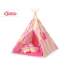 MEGA Set: Tipi Zelt+ Spielmatte+ Kissen - Chevron rot-gelb