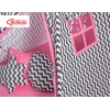 MEGA Set: Tipi Zelt+ Spielmatte+ Kissen - Chevron schwarz/ dunkel rosa