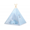 MEGA Set: Tipi Zelt für Kinder+ Spielmatte+ Kissen + Schmuckfedern GRATIS! - Chevron blau