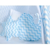 MEGA Set: Tipi Zelt für Kinder+ Spielmatte+ Kissen + Schmuckfedern GRATIS! - Chevron blau