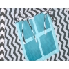 MEGA Set: Tipi Zelt Kinderspiel-Zelt+ Spielmatte+ Kissen - Chevron schwarz/ hell blau
