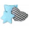 MEGA Set: Tipi Zelt Kinderspiel-Zelt+ Spielmatte+ Kissen - Chevron schwarz/ hell blau