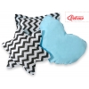 MEGA Set: Tipi Zelt Kinderspiel-Zelt+ Spielmatte+ Kissen - Chevron schwarz/ hell blau