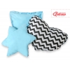 MEGA Set: Tipi Zelt Kinderspiel-Zelt+ Spielmatte+ Kissen - Chevron schwarz/ hell blau