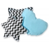 MEGA Set: Tipi Zelt Kinderspiel-Zelt+ Spielmatte+ Kissen - Chevron schwarz/ hell blau