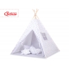 MINI Set: Teepee Kinderspiel-Zelt mit Spielmatte und Schmuckfedern GRATIS! -  grauen Pfeilen