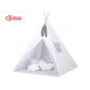 MINI Set: Teepee Kinderspiel-Zelt mit Spielmatte und Schmuckfedern GRATIS! -  grauen Pfeilen