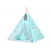 MINI Set: Teepee Kinderspiel-Zelt mit Spielmatte und Schmuckfedern GRATIS! -  Marokko minze
