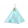 MINI Set: Teepee Kinderspiel-Zelt mit Spielmatte und Schmuckfedern GRATIS! -  Marokko minze