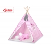 MINI Set: Teepee Kinderspiel-Zelt mit Spielmatte und Schmuckfedern GRATIS! -  rosa Punkt-Muster